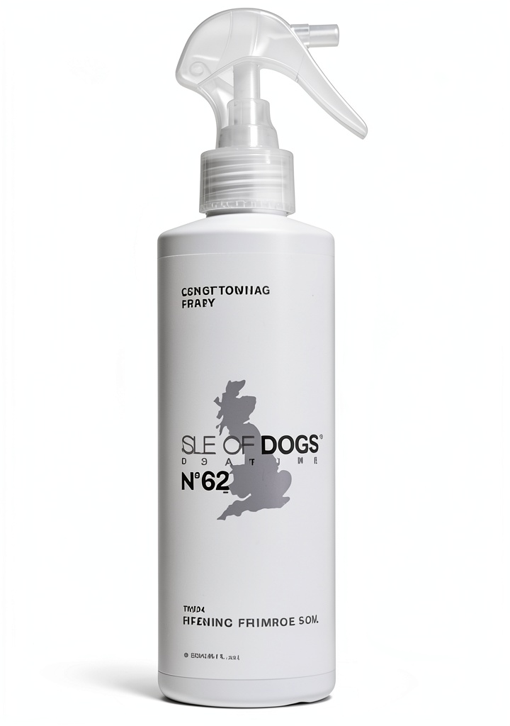 Dog being sprayed with Isle of Dogs Evening Primrose Oil spray