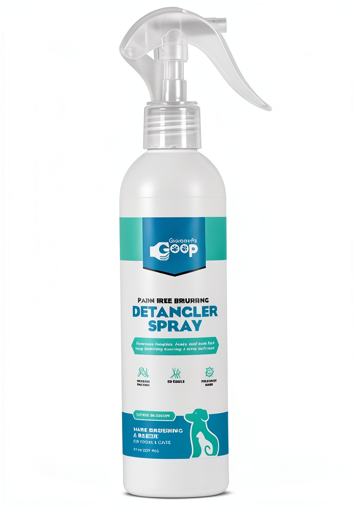 Groomers Goop dog cologne spray being applied to a dog's coat
