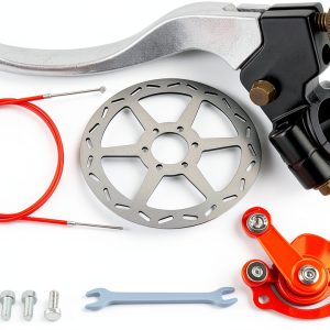 Mini Bike Brake Kit GOIMGN 7/8" Red Disc Set with Lever and Rotor-0