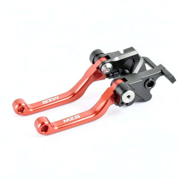 MZS Red Dirt Bike Lever Aluminum Adjustable Clutch Brake Lever for-3