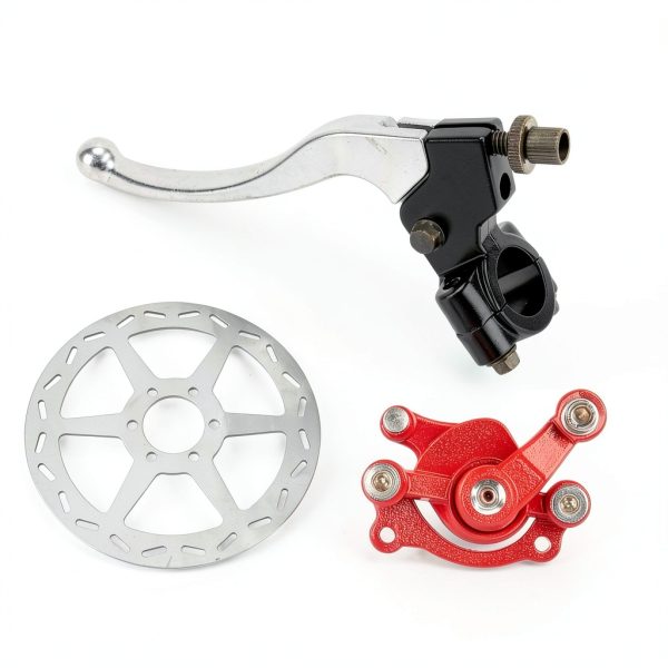 Mini Bike Brake Kit GOIMGN 7/8" Red Disc Set with Lever and Rotor-1
