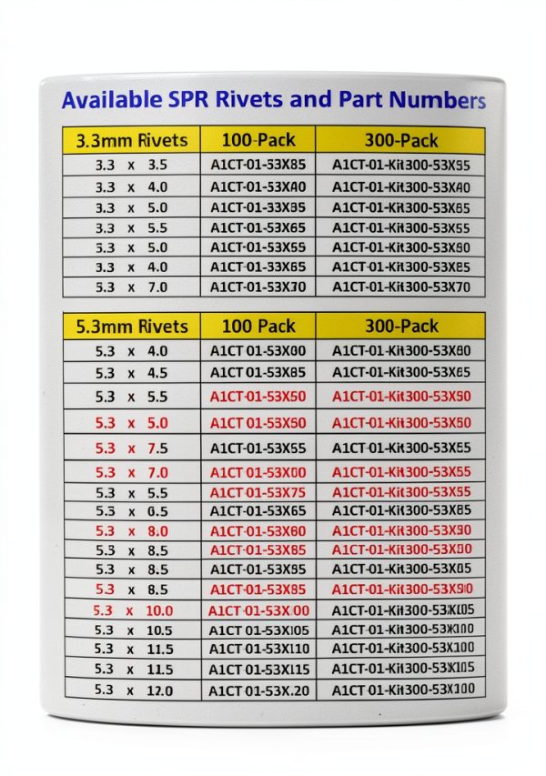 Self-Piercing Rivets Generic Solid Rivets 5.3mm x 7.0mm Boron Steel-1