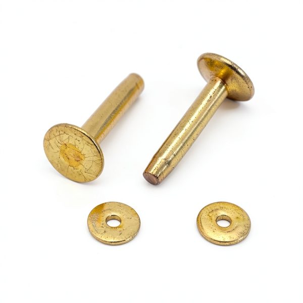 UPUPMOON Brass Rivets 12mm 50 Set with 3/4in Washers Leather Craft-2