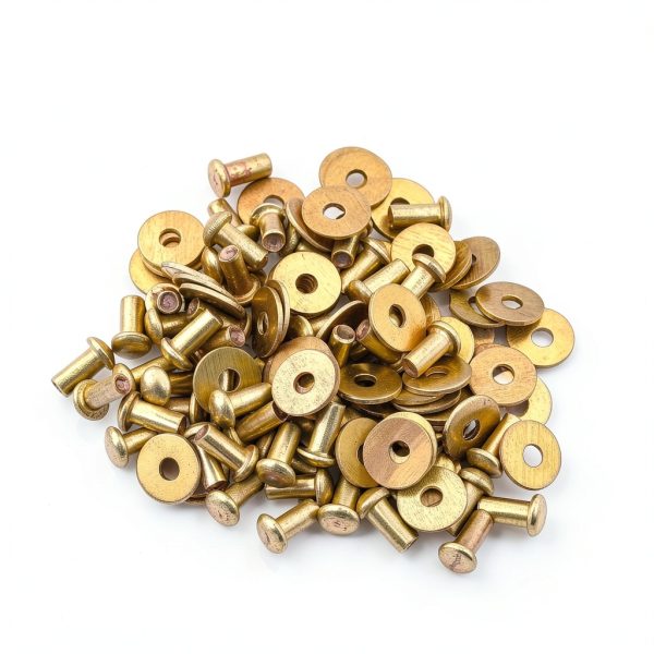Lord of Battles Mushroom Head Rivets - Heavy Duty Solid Rivets Perfect for Wood, Metal, Leather & DIY Projects, Plate Armour or Helmets Repair (Solid Brass - Set of 50, 6mm (1/4 inches))-3