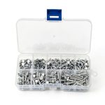 Solid Rivets 450pcs Aluminum Flat Head Multisize M2.5 3-20mm Fasteners-0