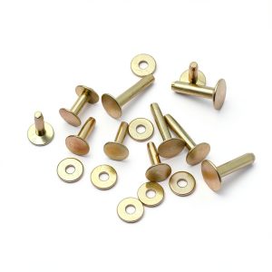 UPUPMOON Brass Rivets 12mm 50 Set with 3/4in Washers Leather Craft-0