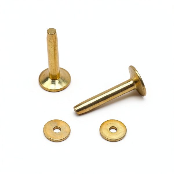 UPUPMOON Brass Rivets 12mm 50 Set with 3/4in Washers Leather Craft-4