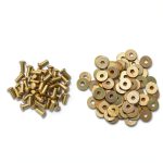 Lord of Battles Mushroom Head Rivets - Heavy Duty Solid Rivets Perfect for Wood, Metal, Leather & DIY Projects, Plate Armour or Helmets Repair (Solid Brass - Set of 50, 6mm (1/4 inches))-0