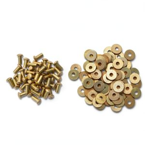 Lord of Battles Mushroom Head Rivets - Heavy Duty Solid Rivets Perfect for Wood, Metal, Leather & DIY Projects, Plate Armour or Helmets Repair (Solid Brass - Set of 50, 6mm (1/4 inches))-0