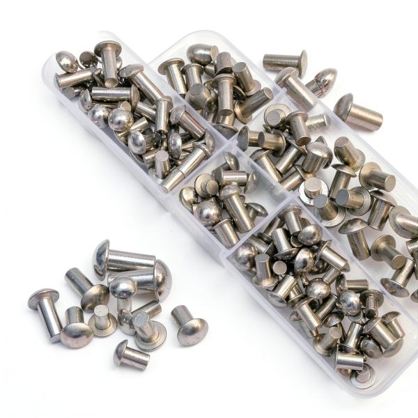 147Pcs Solid Aluminum Round Head Rivets M5 M6 M8 Assortment Kit 5 Sizes-2