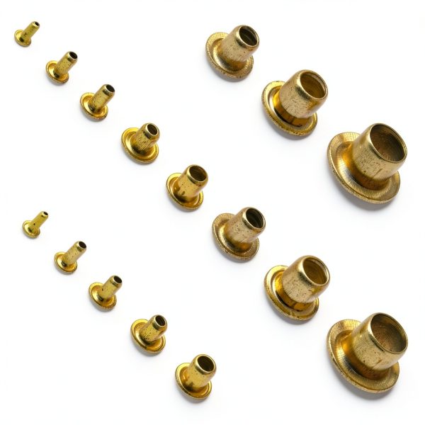 XINGYHENG 650pcs Zinc Plated Copper Rivets Kit 8 Sizes Plastic Case-4