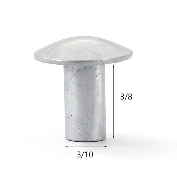 3/16" x 3/8" Brazier Head Solid Aluminum Rivets – 100 Pack by Baudelun-1