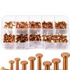 Swpeet 270-piece flat head copper solid rivet Set for Electrical DIY-0