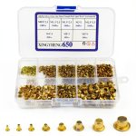XINGYHENG 650pcs Zinc Plated Copper Rivets Kit 8 Sizes Plastic Case-0