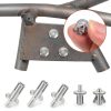 Hilitchi 130Pcs M5 x 7mm 9mm 11mm Aluminum Core Rivets with Semi Round Head, Hammer Drive Rivets Knock Type Aluminum Rivets Semi Round Head Expansion Aluminum Rivets for Households Mechanical Devices-2