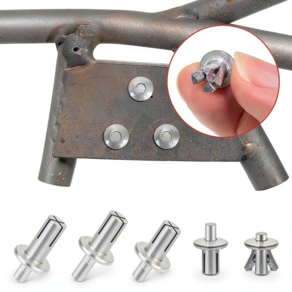 Hilitchi 130Pcs M5 x 7mm 9mm 11mm Aluminum Core Rivets with Semi Round Head, Hammer Drive Rivets Knock Type Aluminum Rivets Semi Round Head Expansion Aluminum Rivets for Households Mechanical Devices-2
