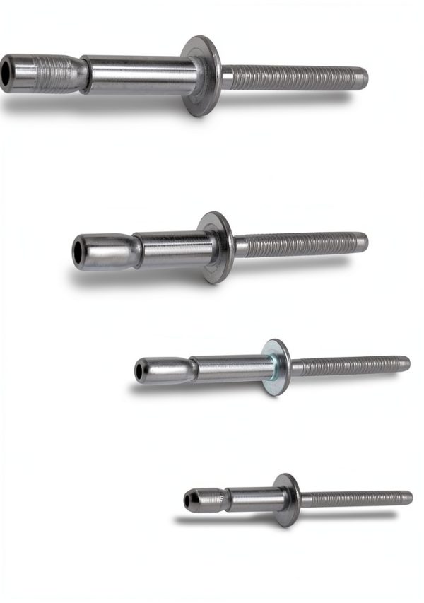 eMagTech 40PCS Internal Lock Dome Head Structural Rivets Grip Range of 1.5mm-16.0mm Rivet Fastener Bolt for Aviation Automobiles Construction Silver-3